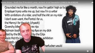 Danny Brown - Really Doe ft. Kendrick Lamar Metal Heads Reaction to Rap