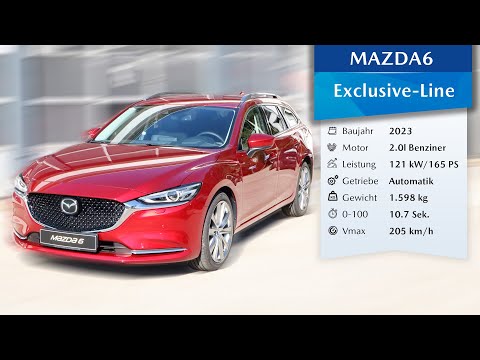 Mazda6 Kombi 2023 Exclusive-Line SKYACTIV G 2.0 165PS | 360° Ansicht + Innenraum (4K) Soul Red