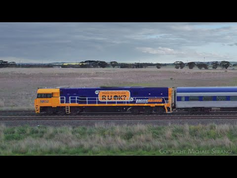 "RUOK?" NR52 Leads 5AM8 "The Overland" JBRE Passenger Train (15/9/2022) - PoathTV Railways