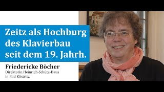 In agallamh físe, labhraíonn Friederike Böcher faoin traidisiún fada de mhonarú pianó i Zeitz, a théann siar go dtí an 19ú haois.
