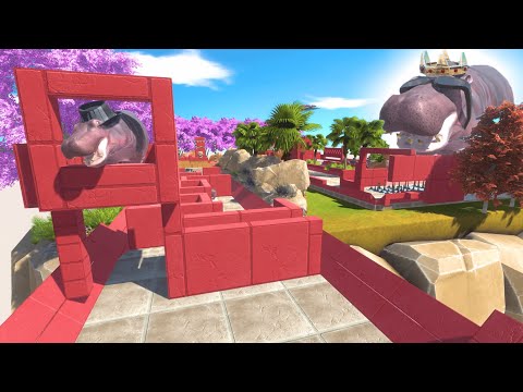 Can you escape?Hippos Adventure Trap World -Animal Revolt Battle Simulator