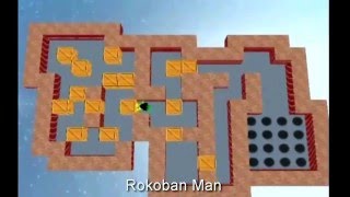 Sokoban (Boxxle) level 43 played on the Nintendo Wii Homebrew App "Rokoban"