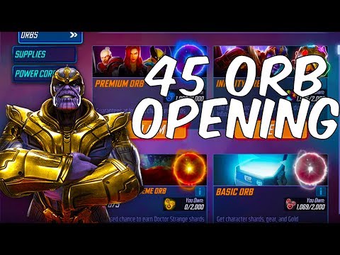 45 x ORB OPENING! PREMIUM ORBS + MORE! - Marvel Strike Force