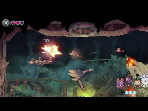 The Knight Witch is a shoot'em up adventure with RPG and Metroidvania