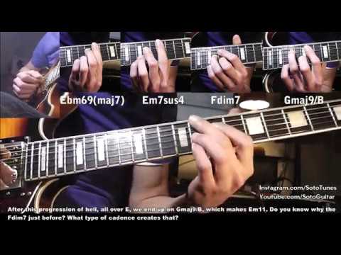 Snarky Puppy Guitar Tutorial - Cory Henry's Solo crazy voicings on Lingus