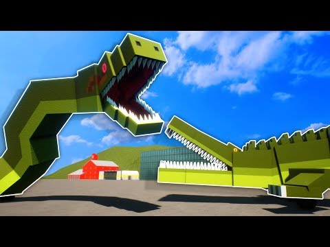 We Battle the Giant Lego Anaconda & Alligator in the City! - Brick Rigs Multiplayer Survival