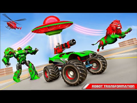 Space Robot Transport Games - Lion Robot Car Game Go Jins and Shooting Games Latest Update Gameplay