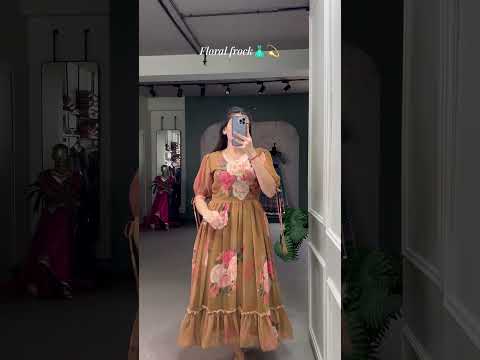 Orange Graceful Floral Georgette Frock – Ethnic Summer Collection