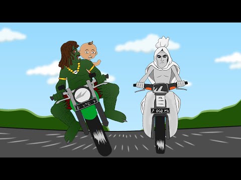 Kekuatan Motor Baru Ocong - Balapan Lucu Pocong Rider Racing vs Buto Rider