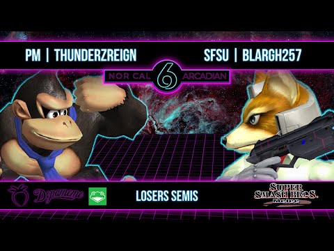 NorCal Arcadian 6 - PM | ThundeRzReiGN (DK / Cpt. Falcon) VS Blargh257 (Fox) - SSBM - Losers Semis