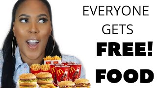 HURRY! FREE FOOD FOR EVERYONE!