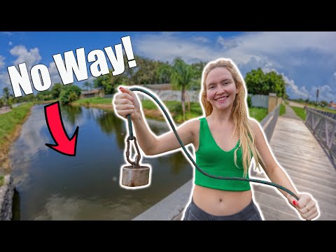 Magnet Fishing For Treasure In A Urban Canal - Crazy Day Of Magnet Fishing Using My Strongest Magnet