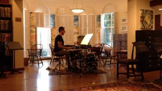 Morris Palter rehearsing Plenum Vortices, by Christopher Adler