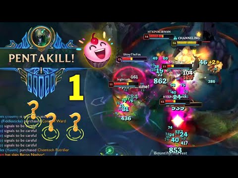 Best Pentakill Moments LOL 1 (Fiddlesticks ult 5man pentakill, Darius 1v5 Penta,...)