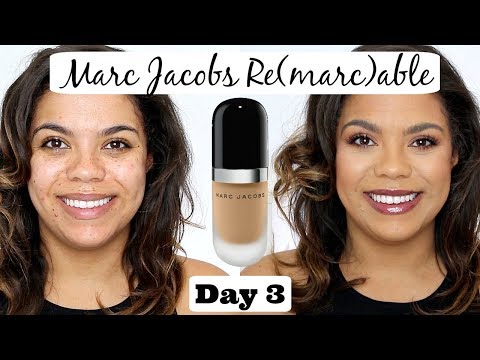 Marc Jacobs Re(marc)able Foundation Review (oily skin/scarring) 12 Days of Foundation Day 3 Video