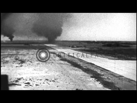 An aerial view of the Israeli attack on Egyptian aircraft during the War of Attri...HD Stock Footage