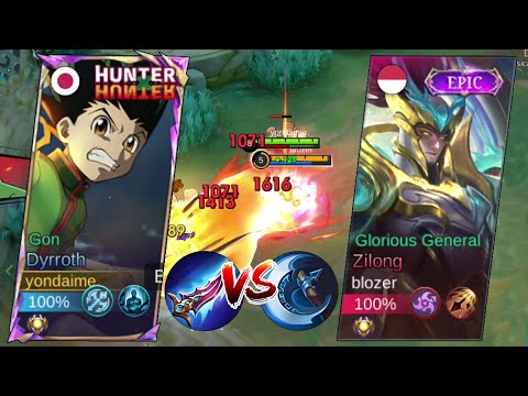 DYRROTH VS ZILONG 🔥 EASY ONESHOT!! DYRROTH BEST BUILD | MLBB