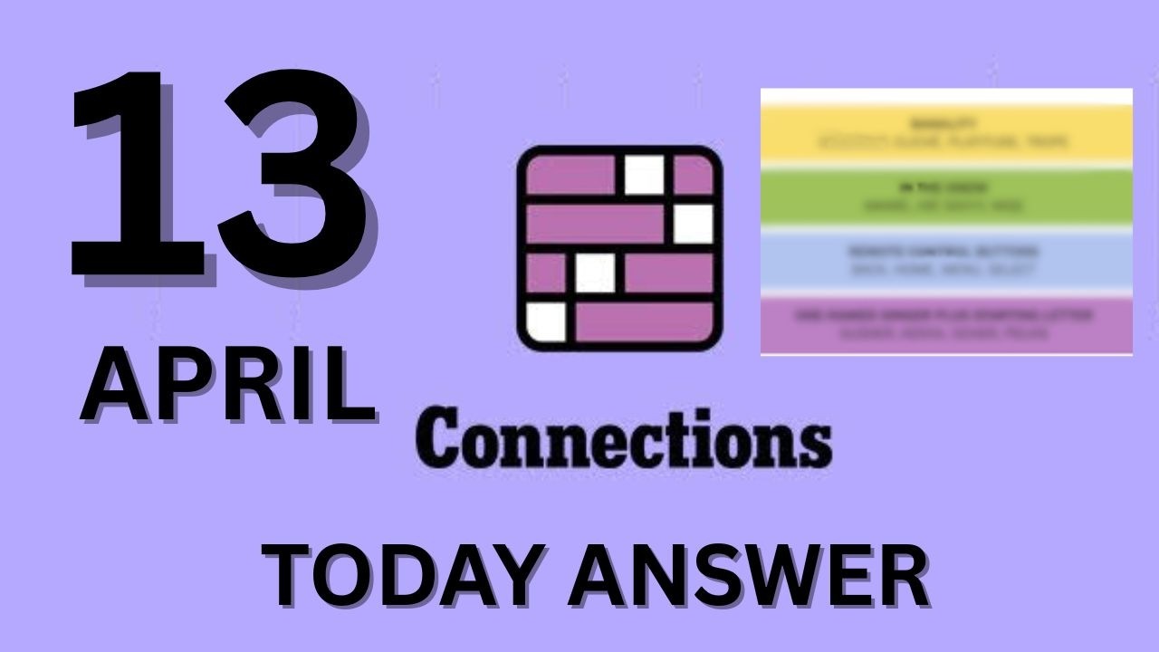 Connections NYT Hints Today – April 13, 2026 | Monday Connections Answers & Tips #NYTConnections