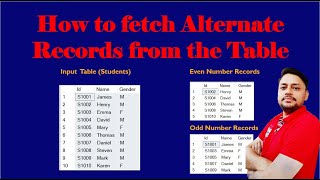 How to fetch Alternate Records from the Table | SQL Interview Question