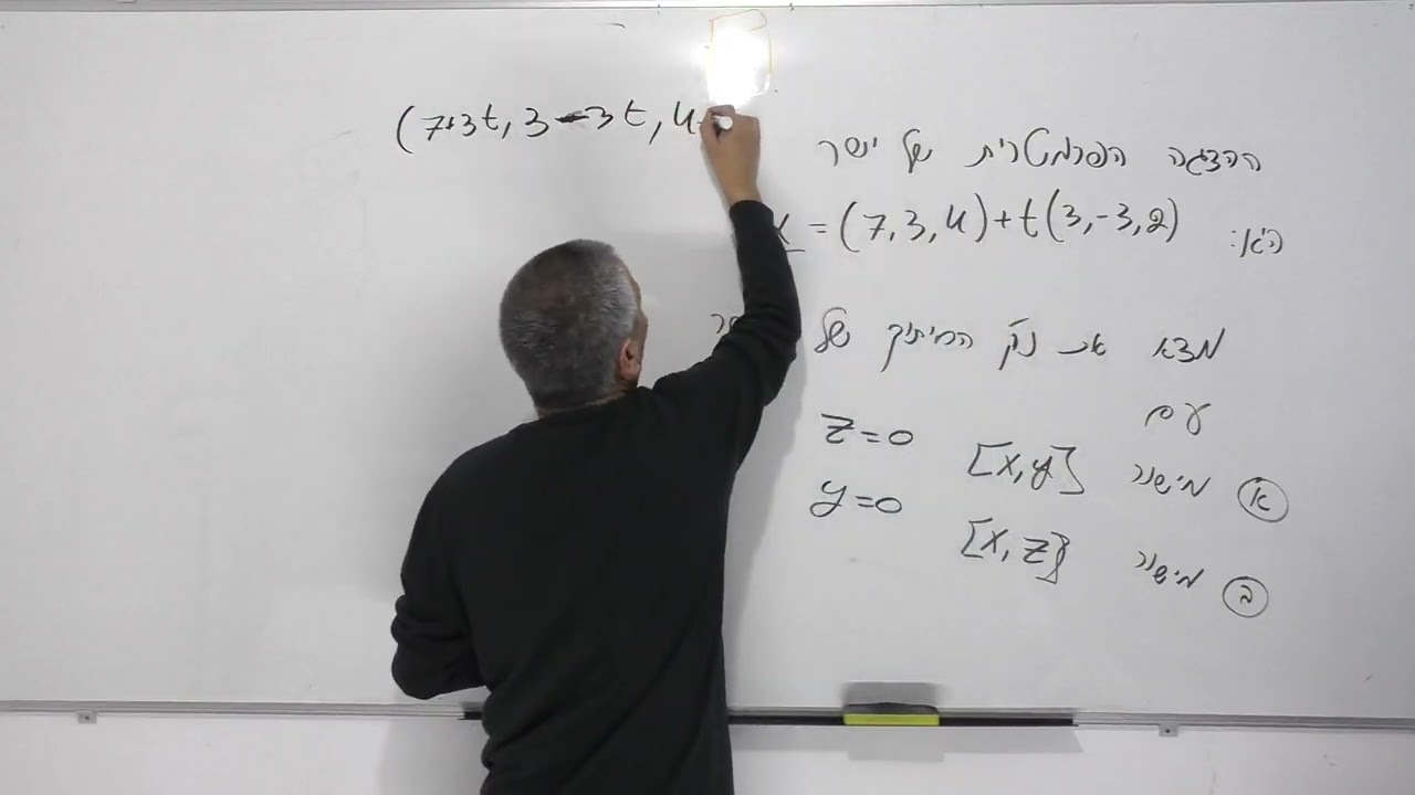 שיעור 21-מצב הדדי בין ישר למישור