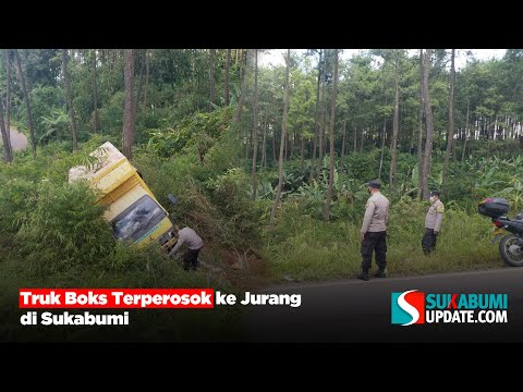 Truk Boks Terperosok ke Jurang di Sukabumi