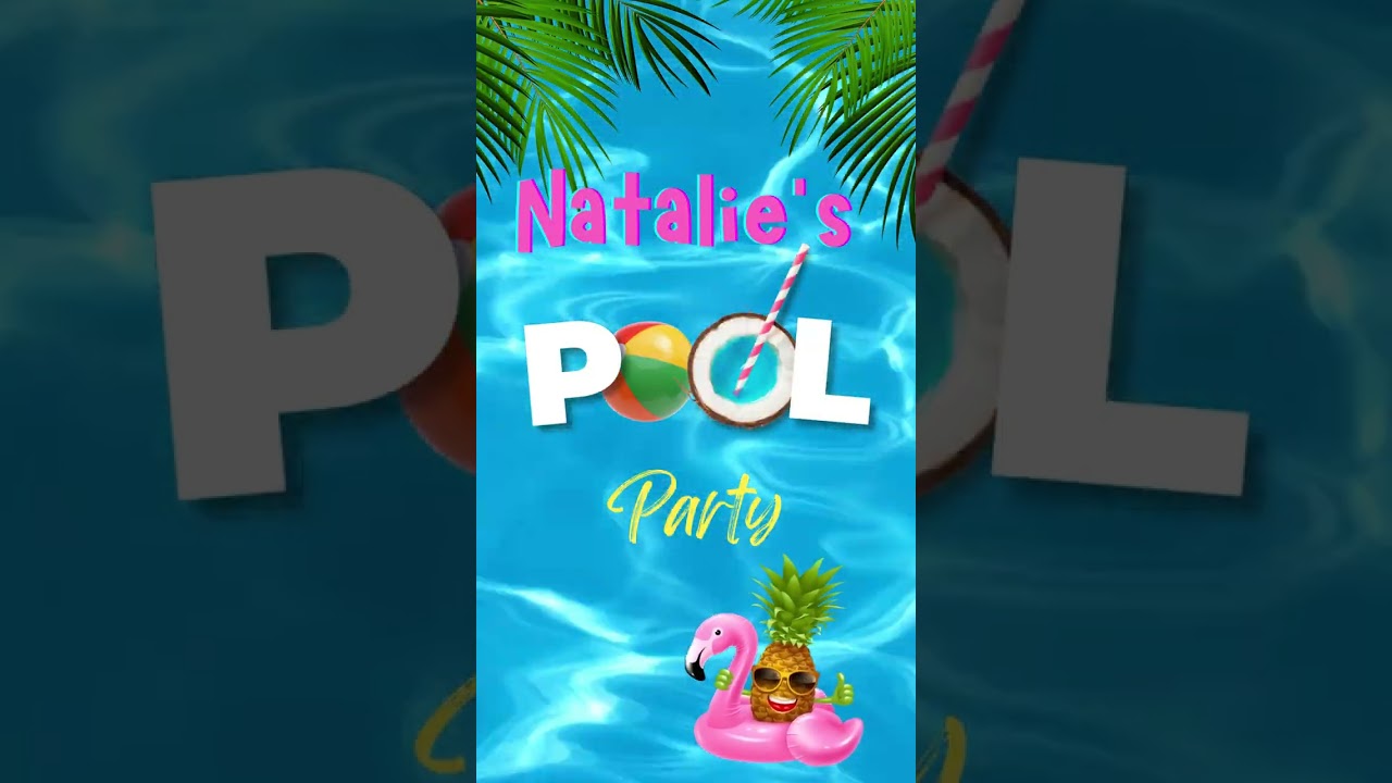 Pool Party Invitation Animated,video