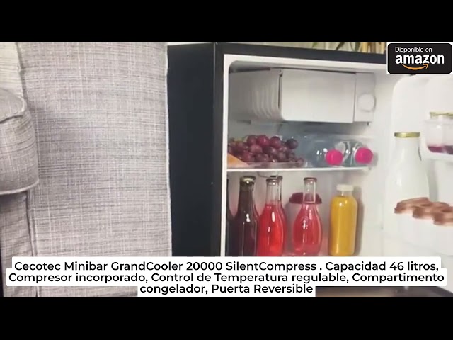 Vídeo relacionado con Cecotec Nevera Pequeña - Frigorífico Mini - Minibar 46L GrandCooler 20000 L SilentCompress White E. Altura 48,7cm, 48cm de Ancho, Bajo Consumo, Puerta Reversible, Funcionamiento Cíclico, Blanco