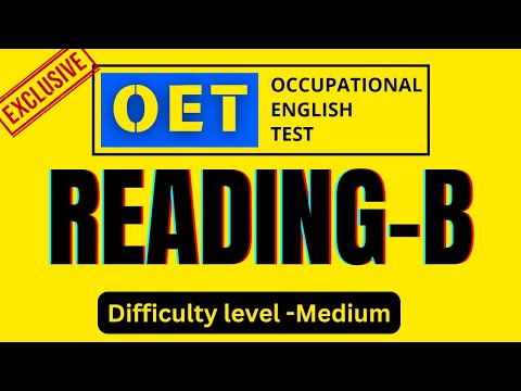OET reading part B sample for nurses |  OET 2.0 Online Classroom