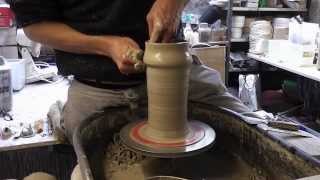 Throwing / Making 2 different cylinder shaped tall vases on the wheel