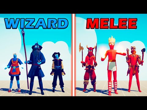 WIZARD TEAM vs MELEE TEAM - Totally Accurate Battle Simulator | TABS