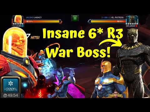 Cosmic Ghost Rider vs 6* R3 Killmonger War Boss! Insane Fight! Boosts! - Marvel Contest of Champions