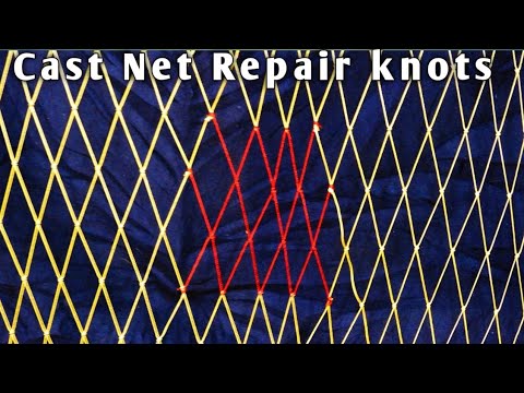 how to repair a cast net | how to repair fishing net | net mending tutorial
