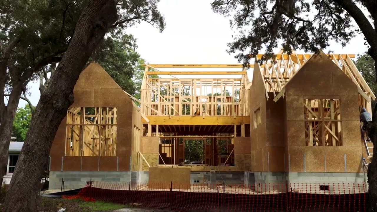 Charleston SC luxury home under construction cinematic aerial and ground footage by JReyes Media