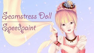 Seamstress Doll Speedpaint (Paint Tool SAI & Photoshop) | Commission