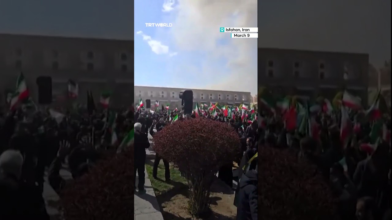 Video | Air strike hits close to pro-government rally in Iran
