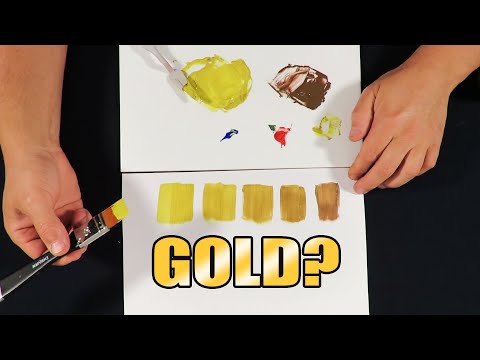 How To Make Gold Color Paint At Home | DIY COLD COLOR | MIXING FROM PRIMARY COLORS