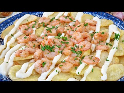 🔴 Patatas Arrieras con Gambas al Ajillo 😋 ¡Qué delicia!