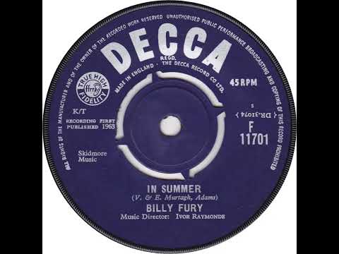 UK New Entry 1963 (155) Billy Fury - In Summer