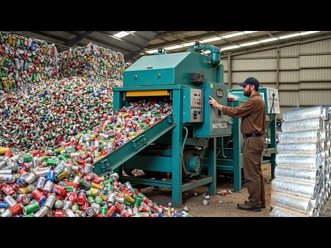 Incredible Process of Recycling Millions of Waste Aluminum Cans Into New Materials In Factory