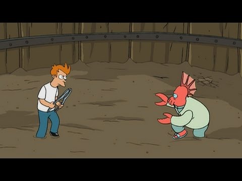 Fry fights Zoidberg