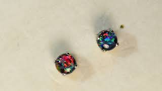 m16150 white gold 18k Australia Opal Stud Earrings