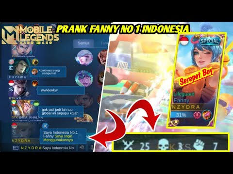 PRANK FANNY NYAMAR JADI TOP 1 INDONESIA | RANKED MODE || MOBILE LEGENDS
