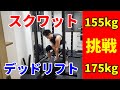 スクワット155㎏&デッドリフト175㎏に挑戦してみた!