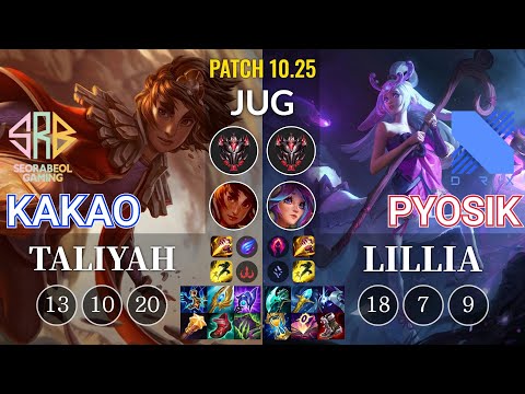 SRB KaKAO Taliyah vs DRX Pyosik Lillia Jungle - KR Patch 10.25