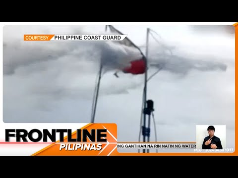 Watawat ng Pilipinas, nasira sa pag-water cannon ng China Frontline Pilipinas