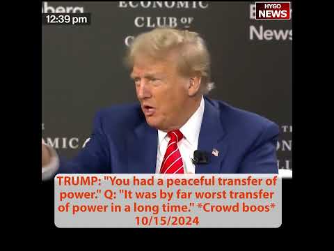 TRUMP: had peaceful transfer of power, Bloomberg: worst transfer of power; Trump common sense