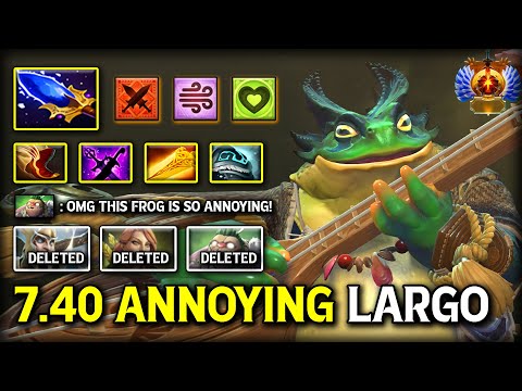 7.40 ANNOYING BUFF MID LARGO | Aghs Scepter + Radiance Build | Non-stop Strum the Guitar Dota 2