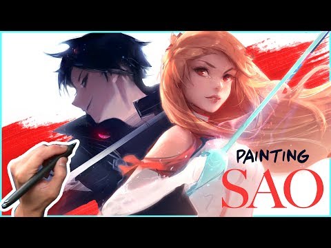Painting an EPIC FANTASY ILLUSTRATION! (Sword Art Online)