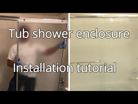 How to install a ( bypass) sliding shower door on a tub.