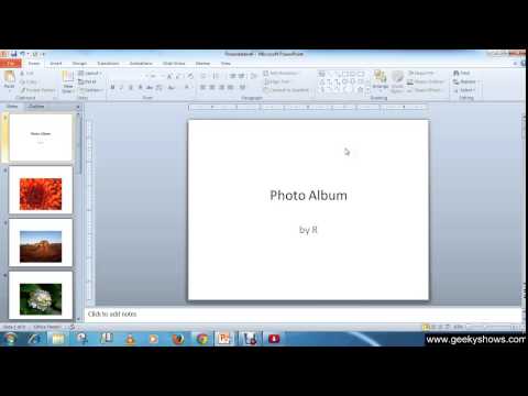 Microsoft PowerPoint 2010 Create Photo Album in PowerPoint